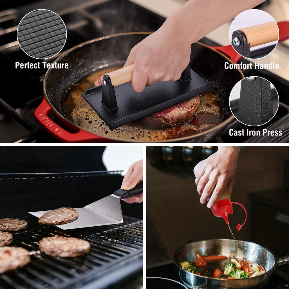 PARGRILL 128PC Griddle Accessories Kit Flat Top Grill Accessory Set Grilling Set