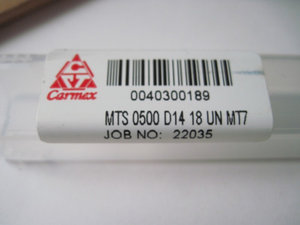 Carmex MTS 0500 D14 18 UN MT7 Solid Carbide Thread Mill 1/2-18