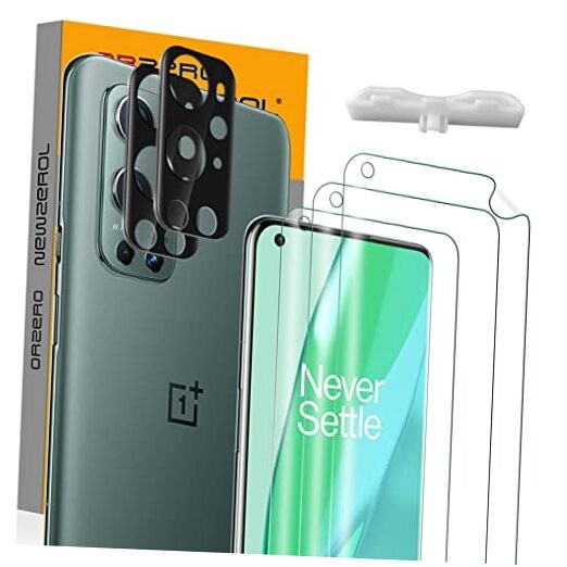 (3+2) Compatible for OnePlus 9 Pro, 3 Pack Soft TPU Screen Protector (Not