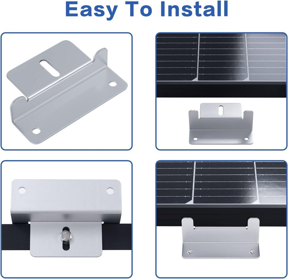 Z Brackets Solar Panel Mount - 4 Sets for RVs, Boats & Trailers Installation