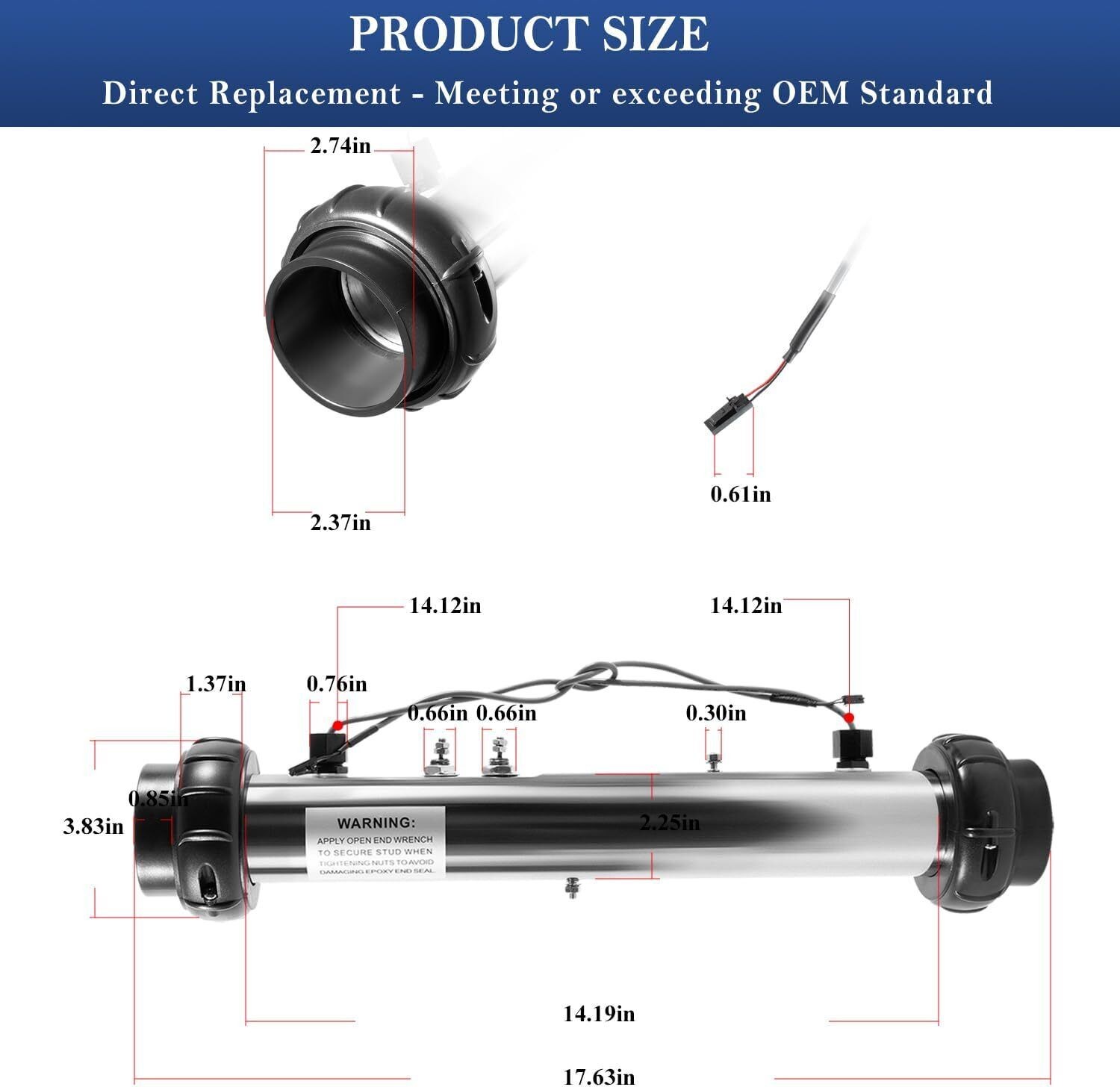 Replace Part for 58083 Balboa Hot Tub Heater Element 25-175-1010 VS M7 5.5KW