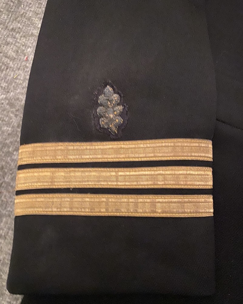 WWII US Navy Commander Supply Corps Dress Blue Jacket Coat Named