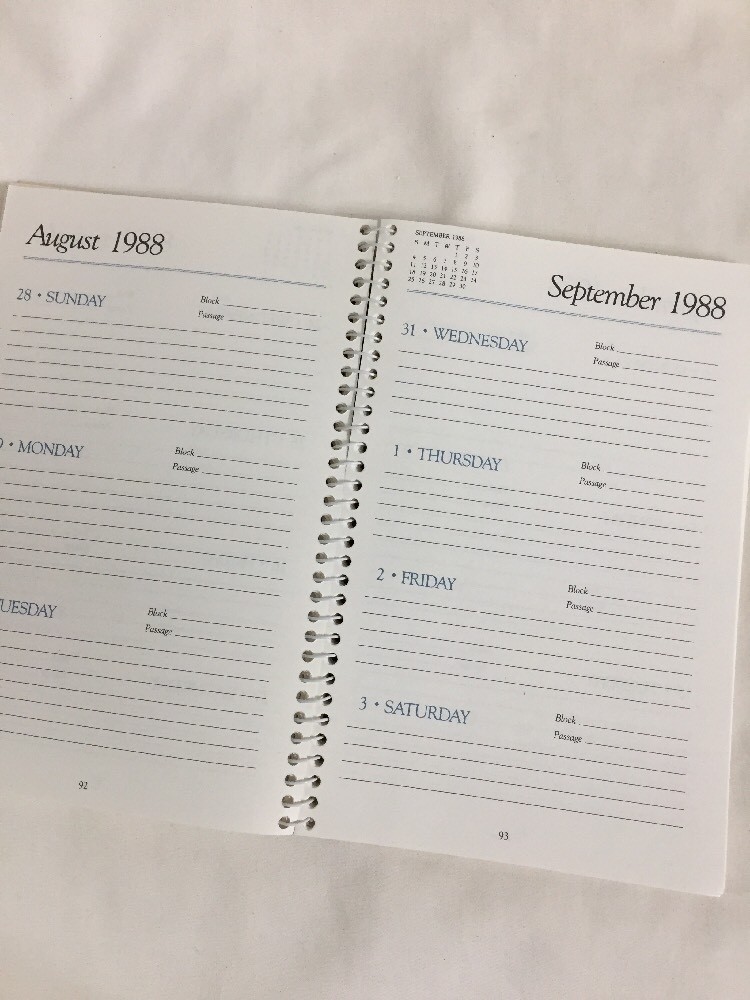 Personal Bible Study Journal, 1988[Spiral-bound]