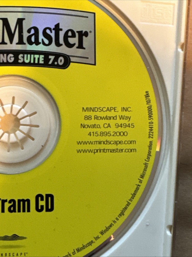 Printmaster Desktop Publishing Art Suite 7.0 Complete Software CD ROM Windows 95