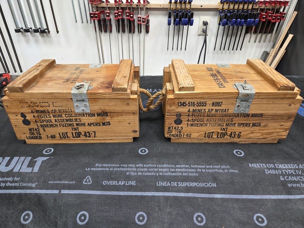 Vintage Wood Ordinance Boxes