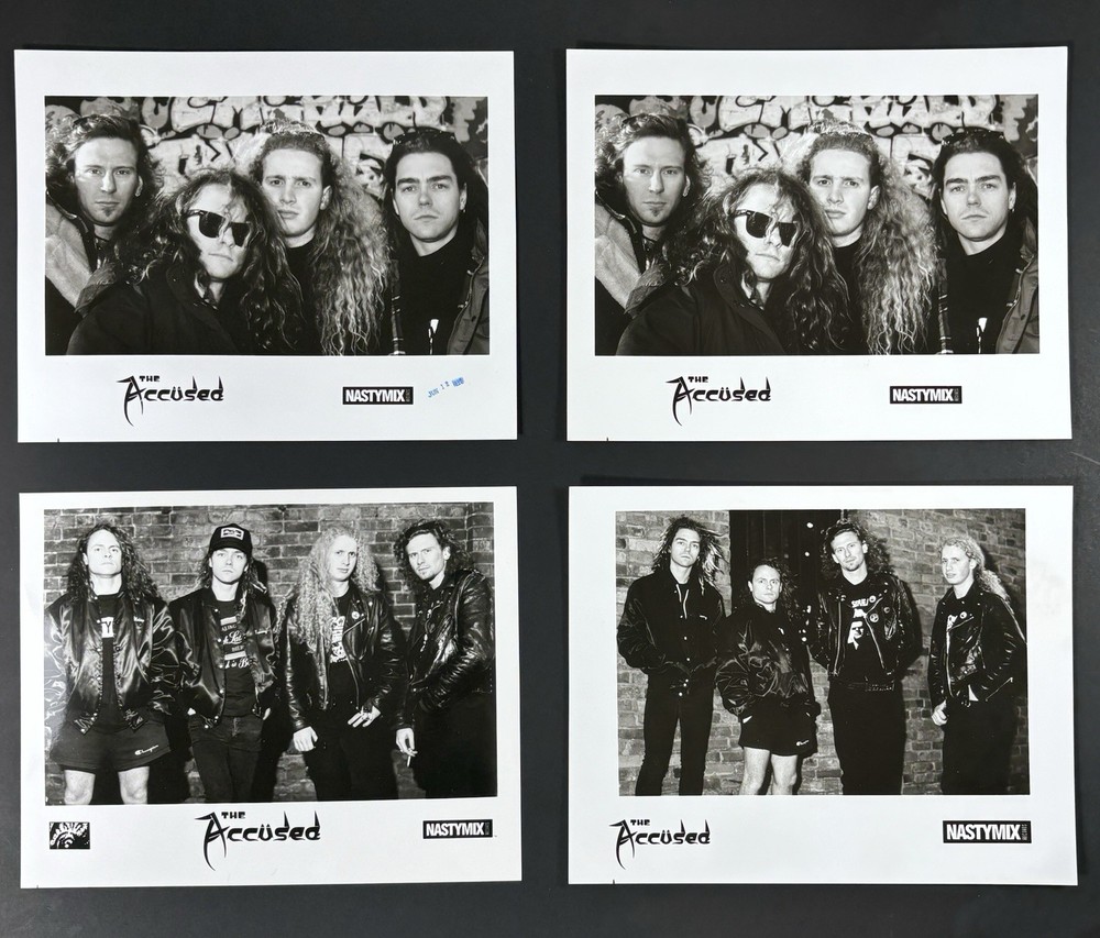 THE ACCÜSED Promo Photo Lot of 4 Vintage NASTYMIX RECORDS Seattle Thrash