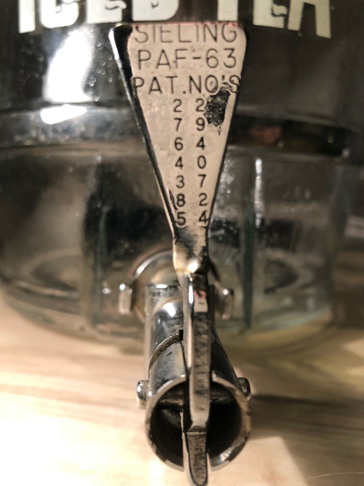 Vintage Antique Iced Tea Barrel Jug Silver Stripe (As ls)