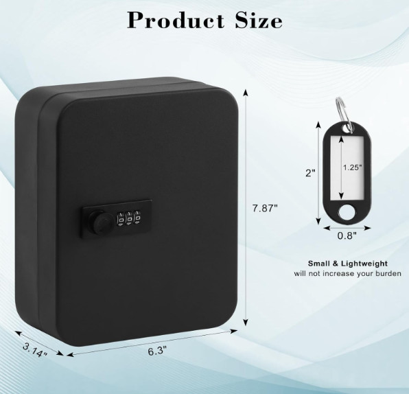 Key Cabinet Wall Mount,Locking Key Organizer,Key Storage Lock Box with Code,Key