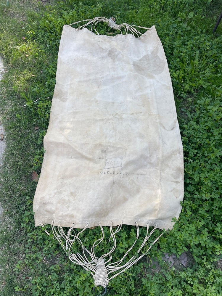 US Navy USN WW2 Military White Canvas Ship Barracks Sleeping Hammock Duffel Rope