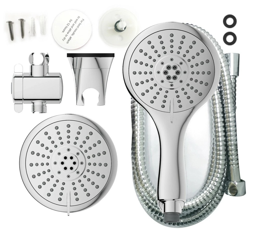 Kingmore AquaJet™ 5" Five Function Dual Shower Combo Chrome