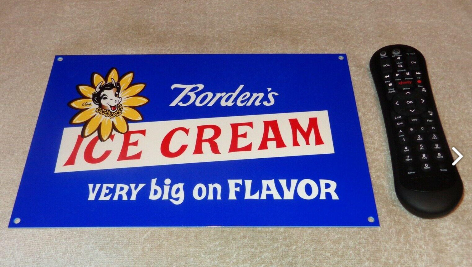 VINTAGE BORDEN'S ICE CREAM ELSIE THE COW 12" METAL BORDENS DAIRY 🥛 GAS OIL SIGN