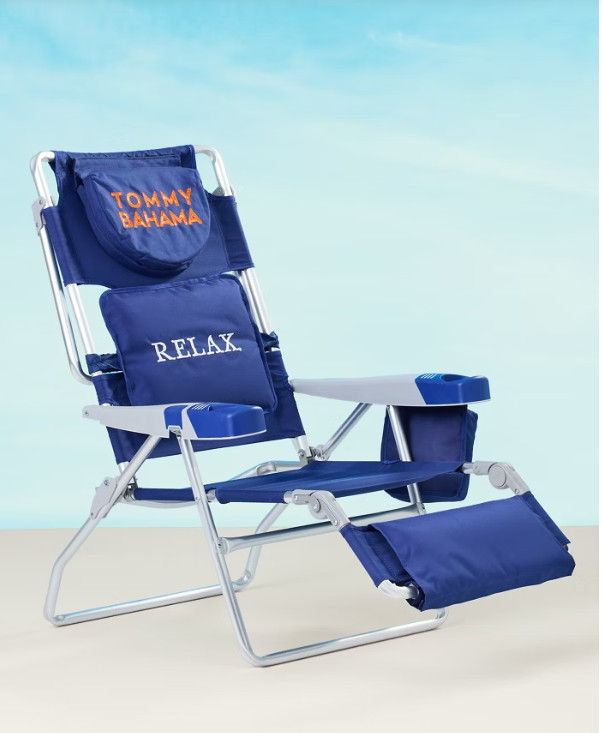 SALE DEAL 🔥 Tommy Bahama Read-Through Premium Beach Lounger  Color Navy