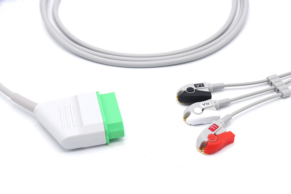 Nihon Kohden ECG Cable 3 Leads Grabber Compatible - Same Day Shipping