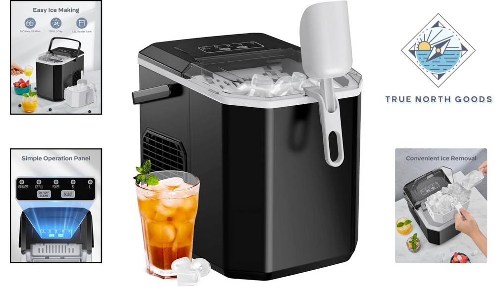 Ice Machine with 1.3 lbs Storage Capacity and Simple Control Panel for All Users