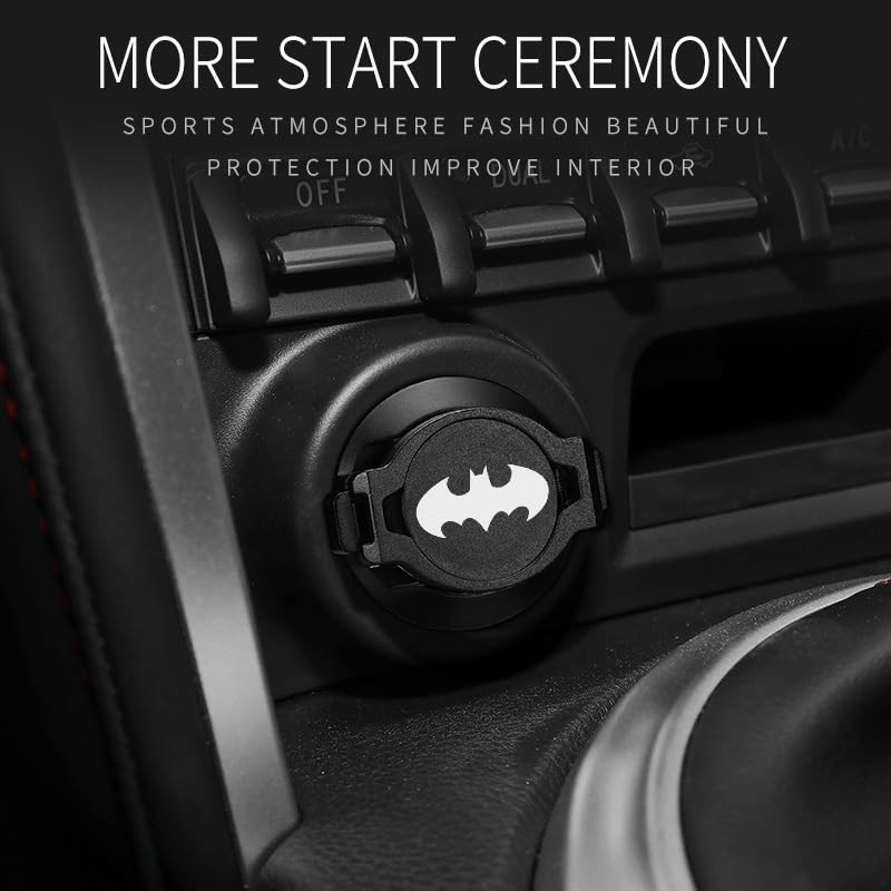 Push Start Button Cover,Press Car Engine Start Stop Button Press-Red-Bat