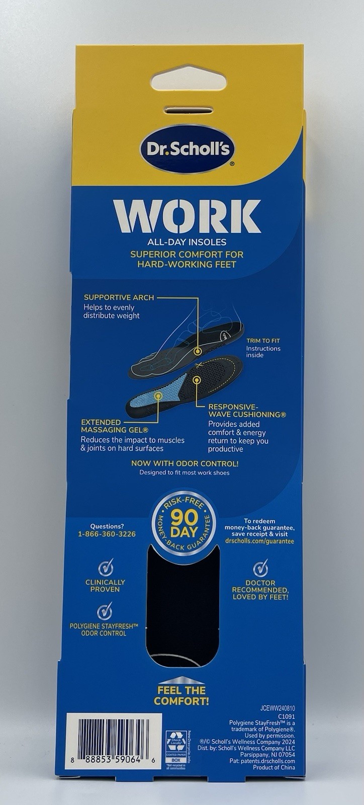 3 Pairs: Dr Scholl's Work Massaging Gel Insole Women's Size 6-10 (0646) E5A