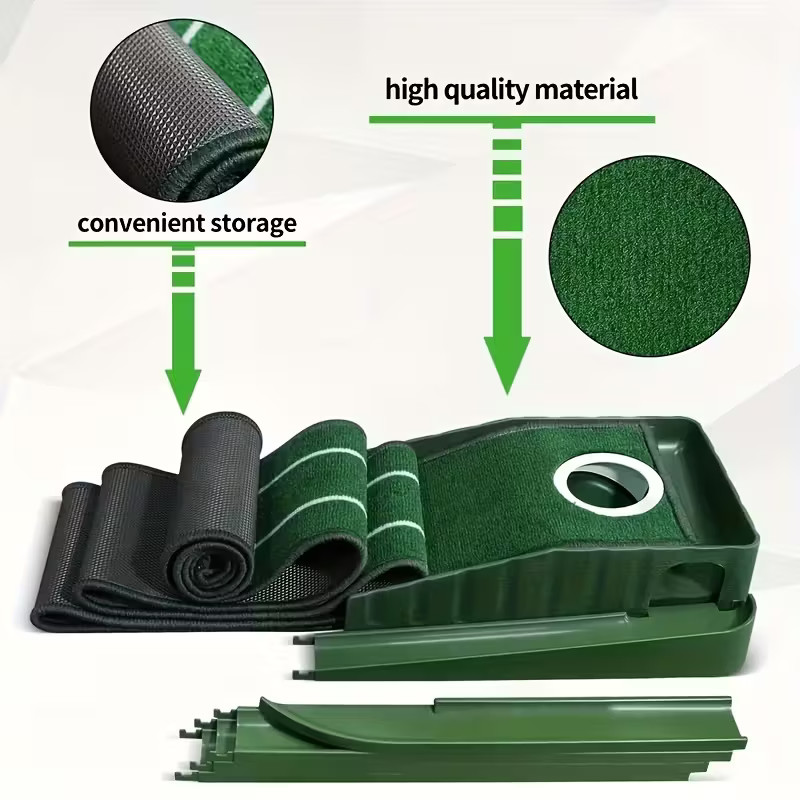 Golf Putting Mat - A Professional Putting Set Featuring an Automatic Ball Return
