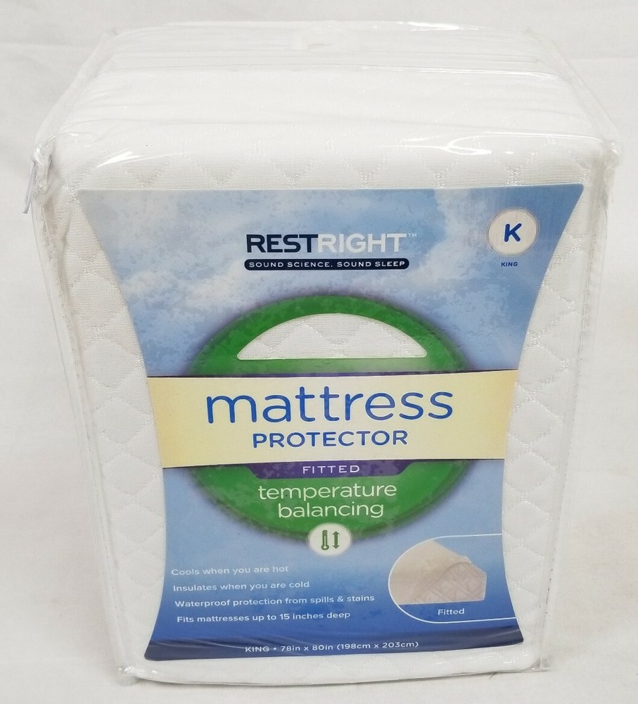 Rest Right Mattress Protector Temperature Balancing Fitted King 78"x80" New