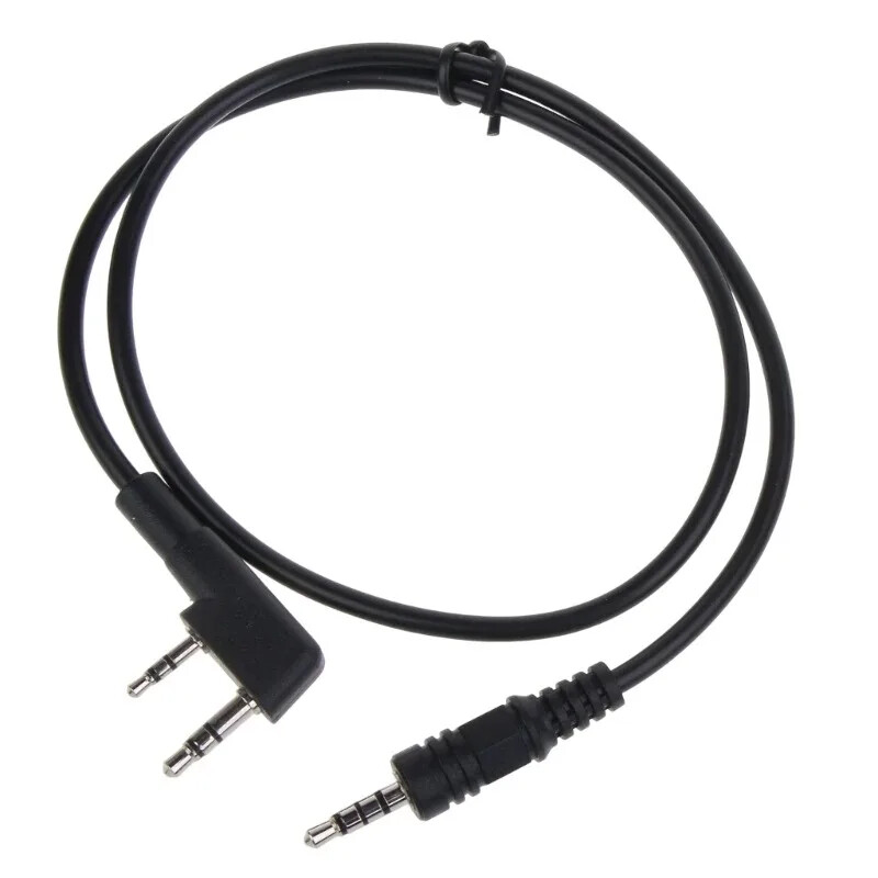 2 Pin K-Type Headset Connector Plug to 3.5mm Speaker Audio Conversion Cable