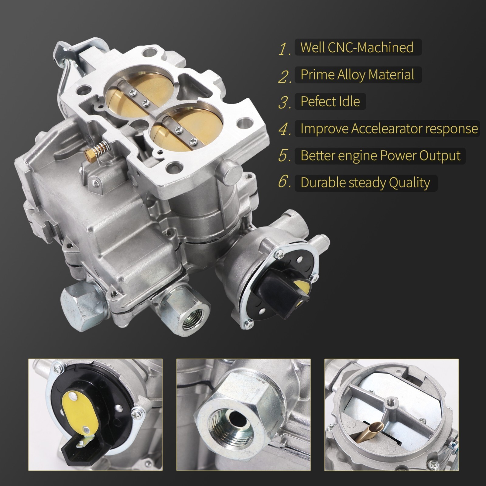 Marine Carburetor For 4cyl 2.5L 3.0L 2BBL Rochester Mercarb 3310-864940A01