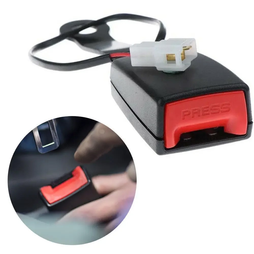 2PCS Universal Front Driver Safety Seat belt Buckle Plug Connector Warning Cable