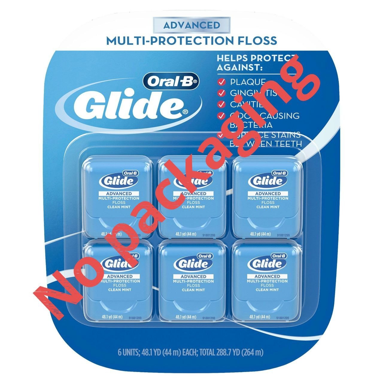 6x OLD (COSTCO) VERSION Oral-B Glide Advanced Floss - 288.7 yards (6 x 48.1 yds)