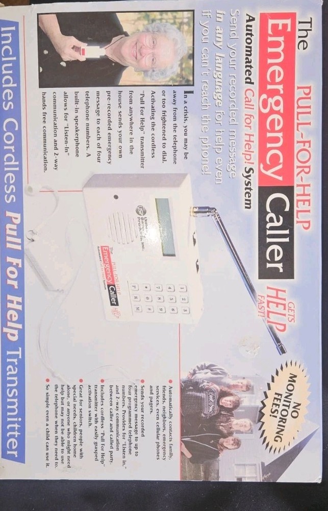 Pull-for-Help Emergency Caller Automated Call for Help System Model PBTR 10-4