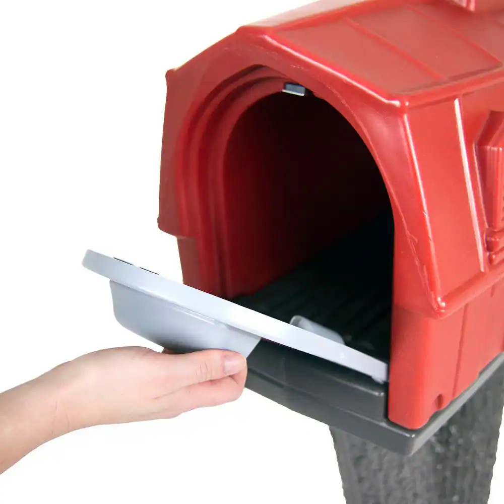 Rustic Barn Burnt Red/Espresso Post Mount Mailbox