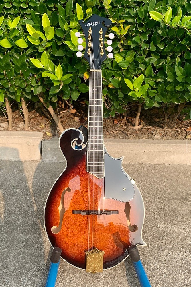 Aiersi Mandolin F Style, Solid Spruce Top 8 String Mandolin Sunburst Colour