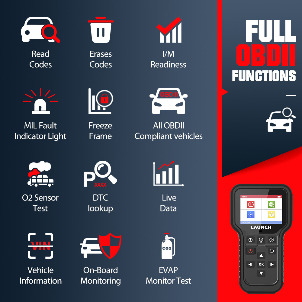 LAUNCH CRT5011E TPMS Relearn Tool Tire Pressure Sensor Programing Diagnosis Tool
