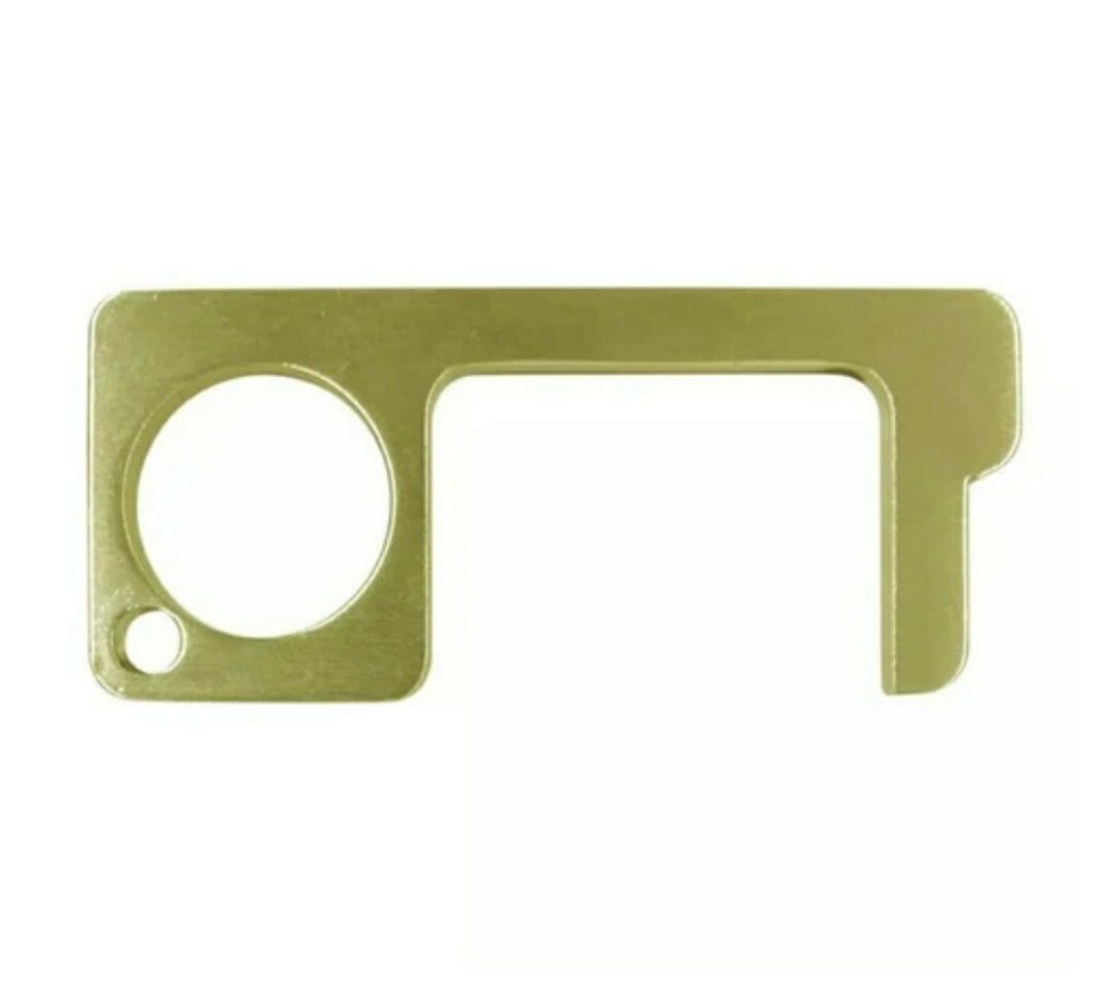 4 Pack Touchless Antimicrobial Door Opener Hook No Touch Tool Avoid Germs Gold