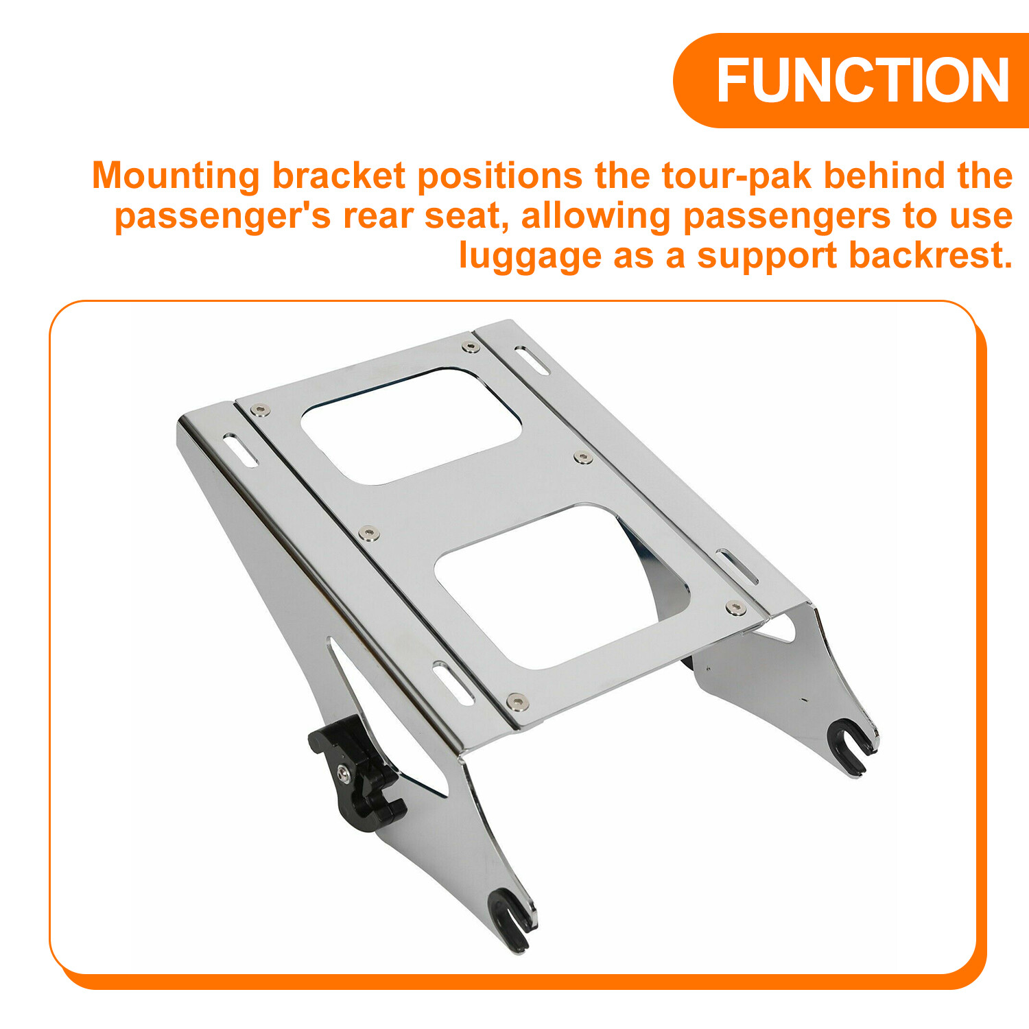 Razor Pack Trunk Pad Two-Up Rack Fit For Harley Tour Pak Street Road Glide 14-25