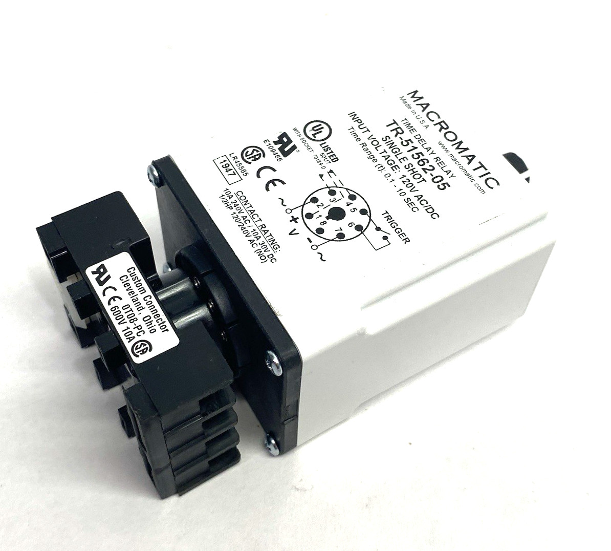 Macromatic TR-51562-05 Time Delay Relay, Single Shot, 0.1-10sec