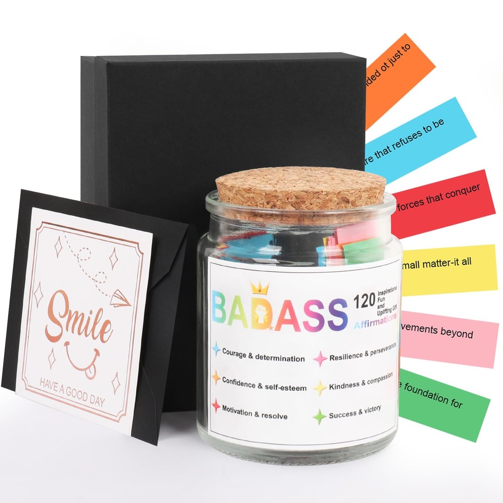 Badass Affirmations Jar, Positive Jar for Courage