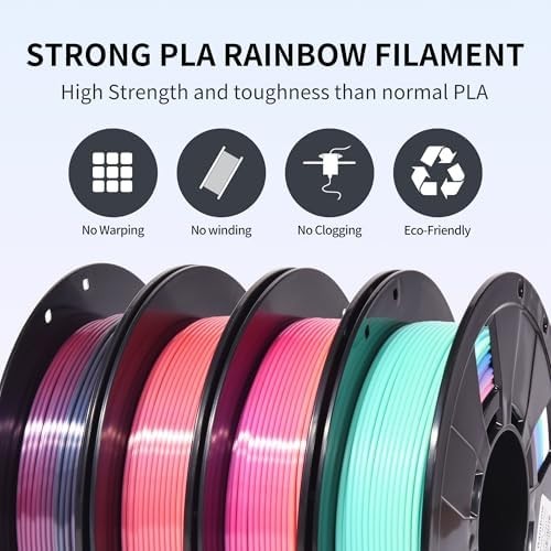 Rainbow silk pla filament bundle for printing