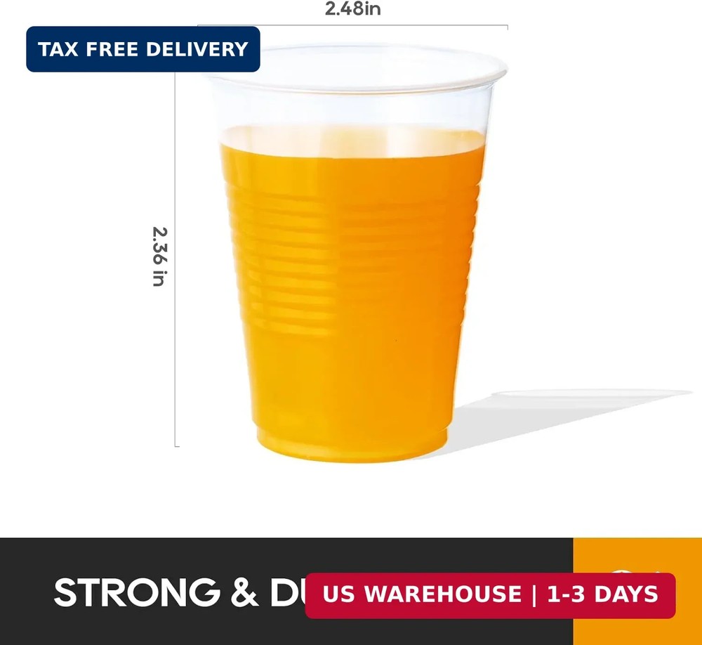 Turbo Bee 5oz Disposable Plastic Cups 500 Pack - Small Drinking & Sample Cups, B