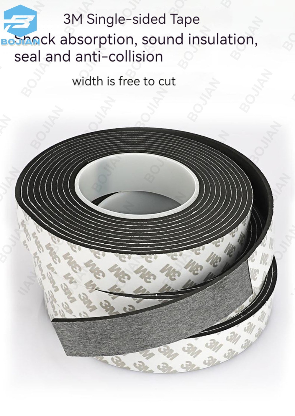 Eva Foam Adhesive Tape Single Sided 1, 2, 3, 5mm Thick Black Shockproof seal 3M