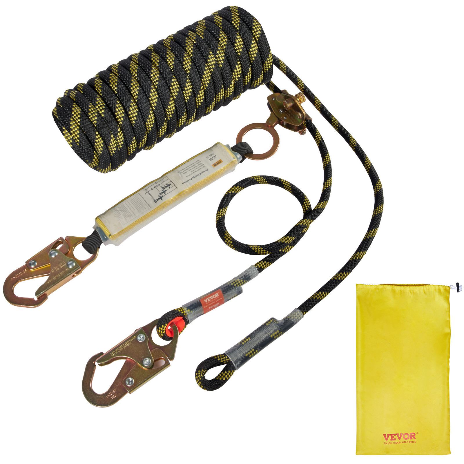 Uimoso Vertical Lifeline Assembly 0.55'' x 25' Fall Protection Rope 30 KN ANSI
