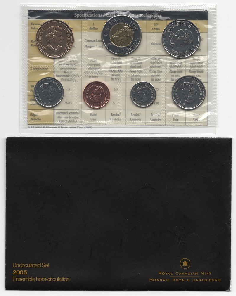 2005 Canada Uncirculated Proof Like Coin Set
