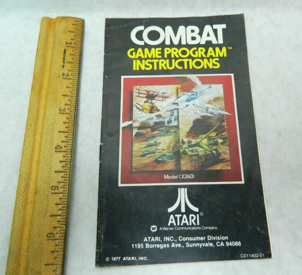 1977 Atari Combat Game Program Instructions Model CX2601. Sh1