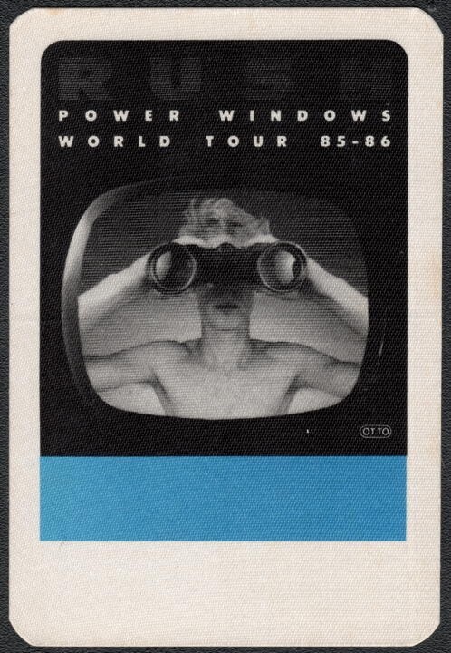Rush Backstage Pass - 1985 -1986 Cloth Pass - Power Windows Tour