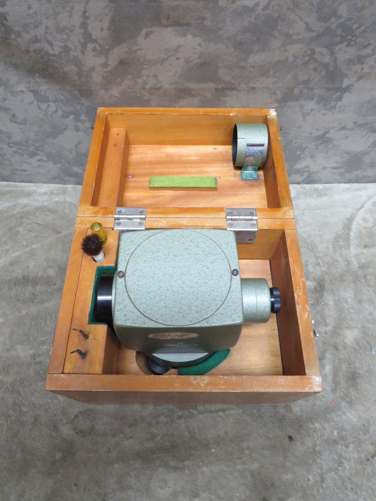 Vintage Survey Tool Transit Level TAMAYA & Co No 158 Wooden Case Scope