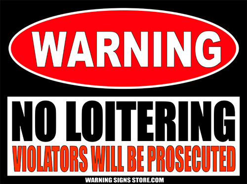 No Loitering Sticker Violators Will Be Prosecuted Warning Decal 2-pack 4" WS464