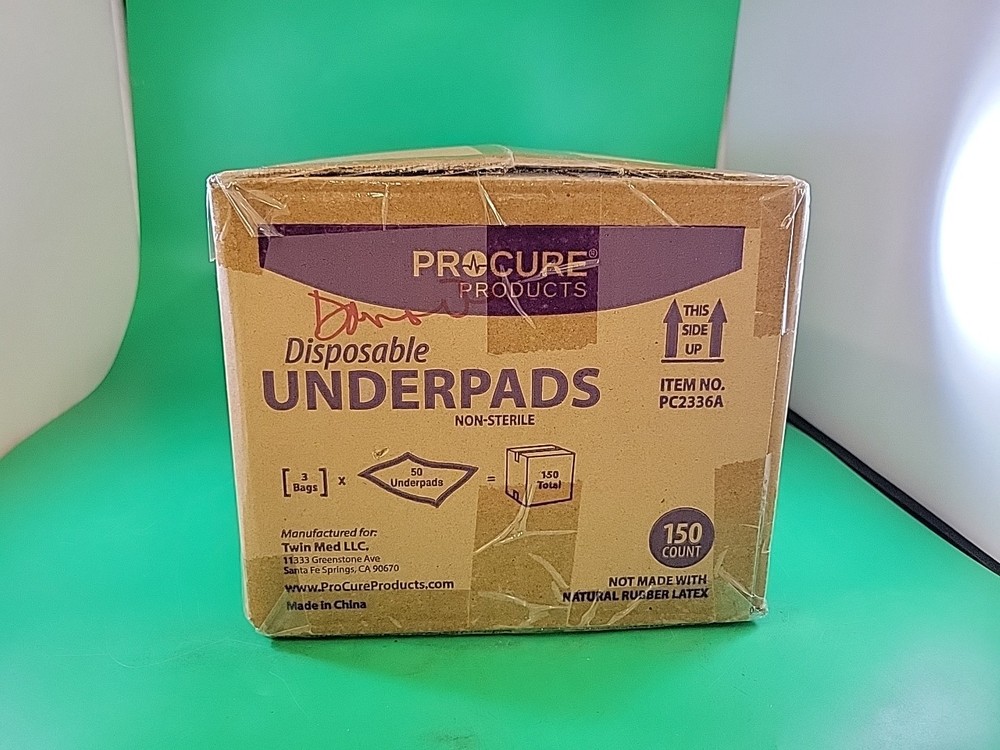 PROCURE PRODUCTS DISPOSABLE UNDERPADS 150 count 23" X 36''