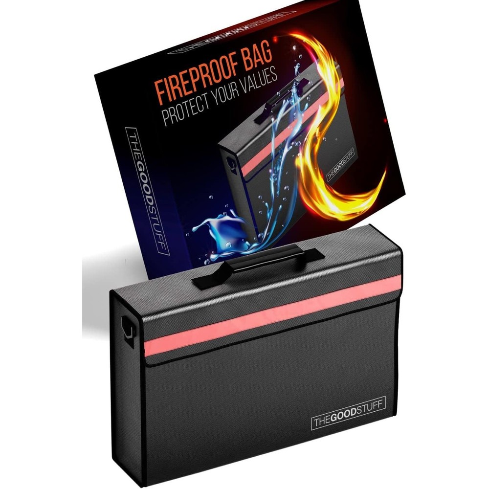 The Good Stuff Fireproof Black File/Box Documents Valuables 2000℉