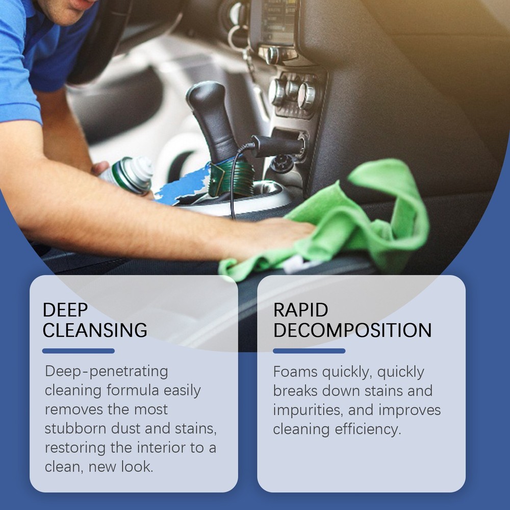 Multi-Purpose Car Interior Foam Cleaner, Leather Fabric Plastic Cleaner