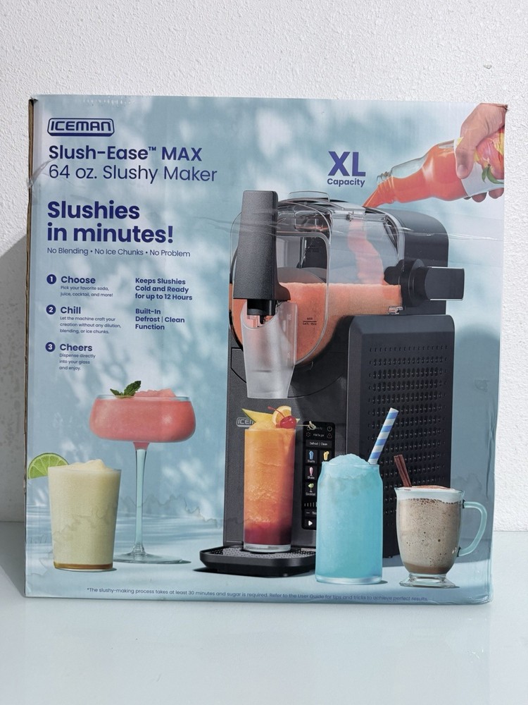 Iceman Slush-Ease Slushy Maker with Customizable Thickness, 64oz, Black