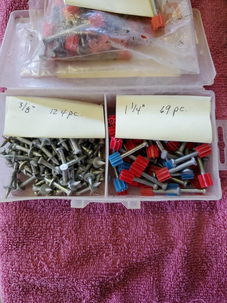 Powder Actuated 300" Head Nails. Assorted Lengths. Brands. Quantities. See Pics
