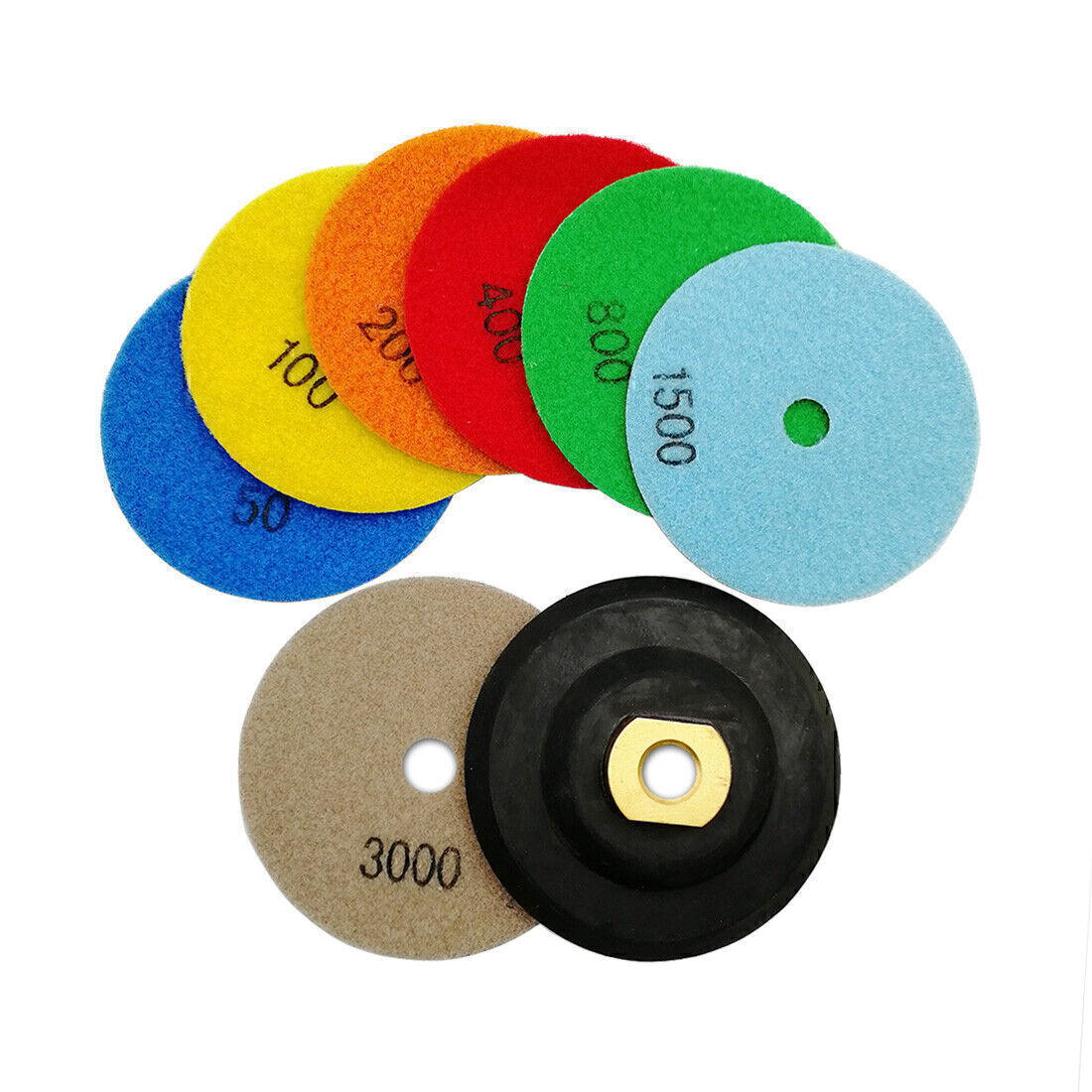 SHDIATOOL Diamond Polishing Pads 4" Granite Marble Tile Sanding Discs 5/8 Backer