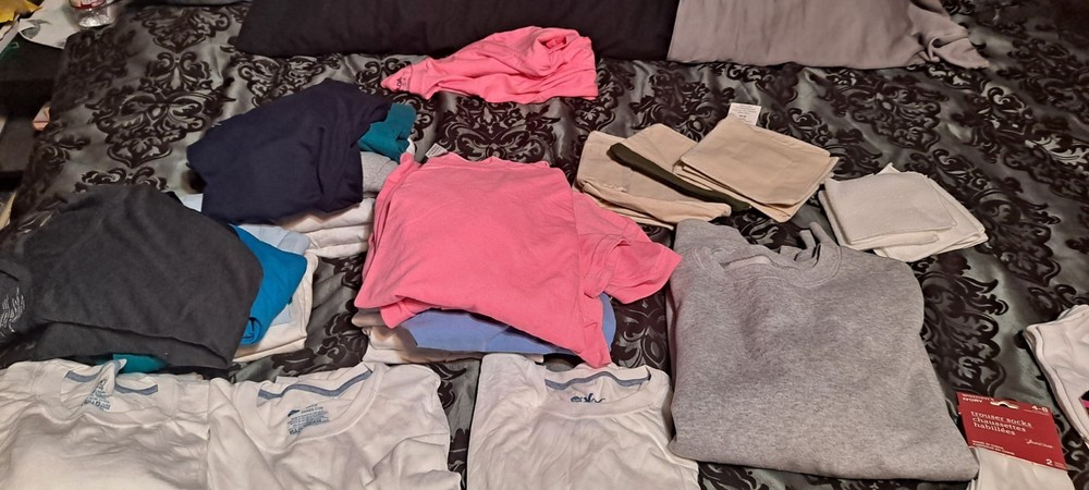 52 Items Assorted Blank Shirts, Socks, Bags Etc For Printing
